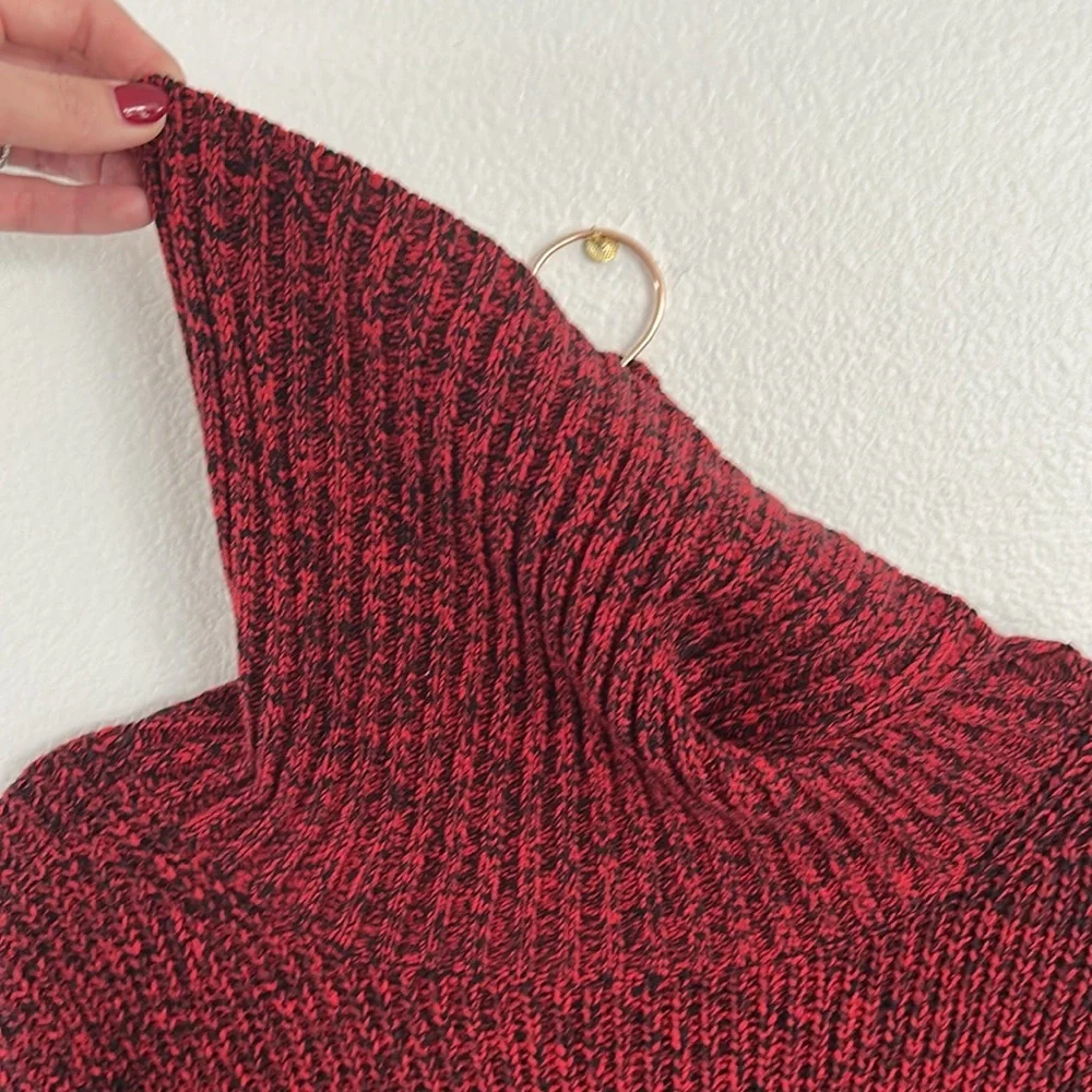 Sanctuary Red Marbled Roll Neck Sweater, RTR